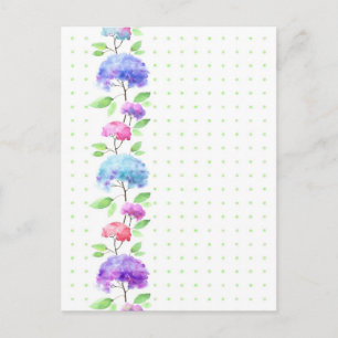 Watercolor vertical seamless pattern border postcard