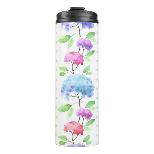 Watercolor vertical seamless pattern border thermal tumbler (Front)