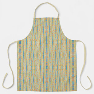 Watercolor Vertical Striped Polka Dots Pattern  Apron