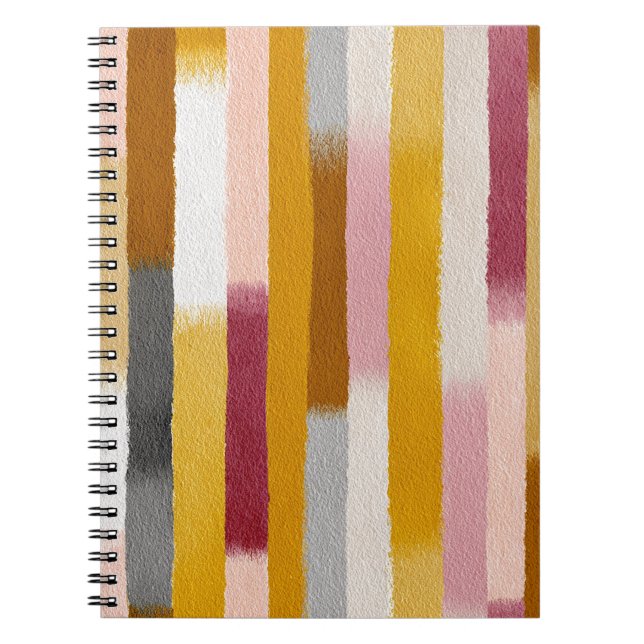 Watercolor Vertical Stripes Seamless Notebook (Front)