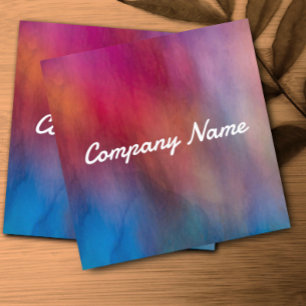 watercolor vibrant colours artistic bold modern square business card