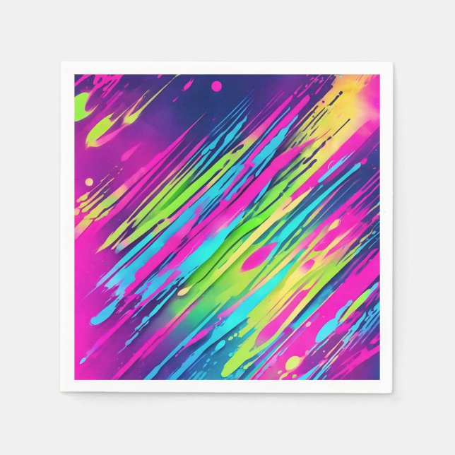 Watercolor Vibrant Neon Napkin (Front)