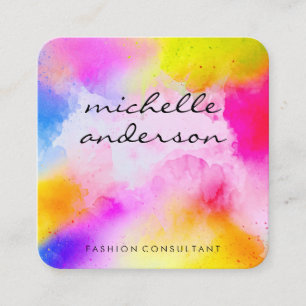 Watercolor Vibrant Square Business Card