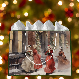 Watercolor Victorian Ladies Christmas Gift Bag