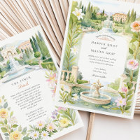 Watercolor Villa d’Este Italy Wedding