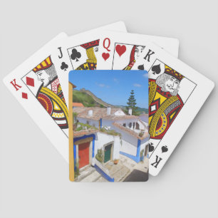 Watercolor village playing cards