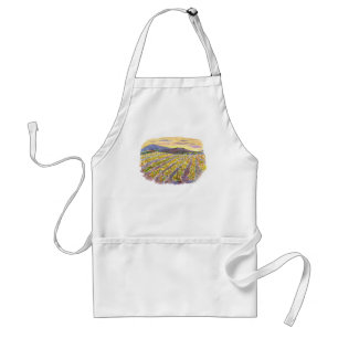 Watercolor Vineyard Landscape – Minimalist Wine Standard Apron