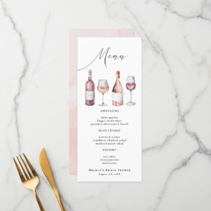 Watercolor Vino Before Vows Wine Menu 