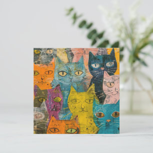 Watercolor Vintage Abstract Cat (12)