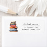 Watercolor Vintage Book Stack Return Address<br><div class="desc">Add a charming, personalized touch to your mail with these custom return address labels featuring an elegant watercolor book stack illustration. Printed with your name and address in a clean, modern font, these labels coordinate beautifully with the rest of our stationery collection. Perfect for everyday correspondence, teacher gifts, book‑club mail,...</div>