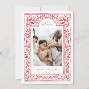 Watercolor Vintage Botanical Frame Holiday Card