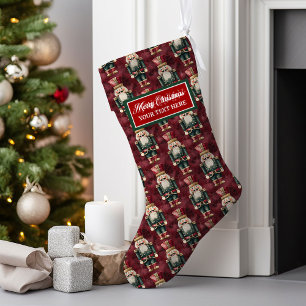 Watercolor Vintage Christmas Stocking Personalised