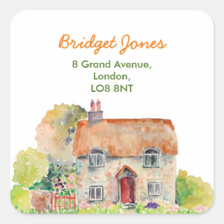 Watercolor Vintage Cottage Address Label
