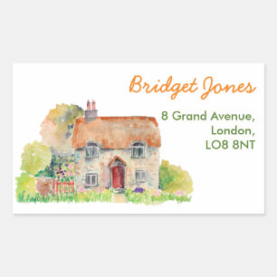 Watercolor Vintage Cottage Address Label