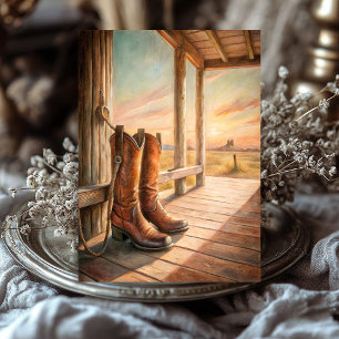 Watercolor vintage cowboy boots prairie wild west tissue paper
