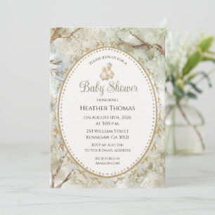 Watercolor Vintage Ducks Baby Shower Invitation