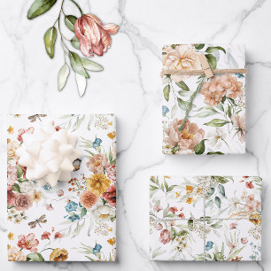Watercolor Vintage Dutch Still Life Floral Art Wrapping Paper Sheet