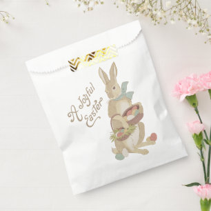 Watercolor Vintage Easter bunny with Eggs CC0249 Favour Bags