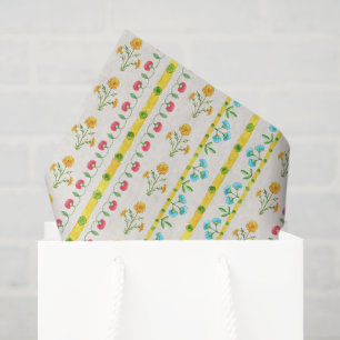 Watercolor Vintage Floral Pattern colourful  Tissue Paper