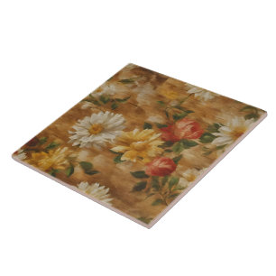 Watercolor Vintage Floral Popular Collection Tile