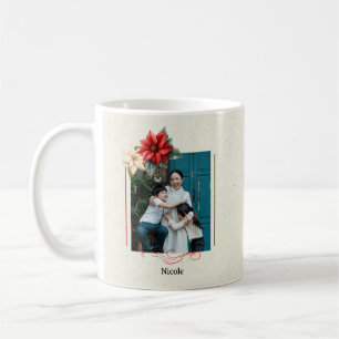 Watercolor Vintage Floral Red Poinsettia Keepsake Coffee Mug