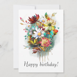 Watercolor vintage flowers announcement