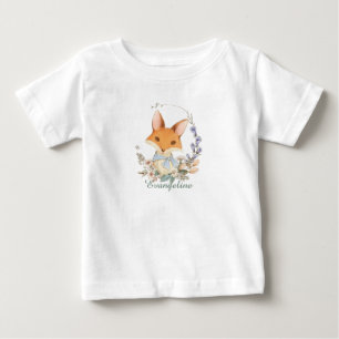 Watercolor Vintage Fox Baby T-Shirt