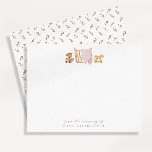 Watercolor Vintage Nursery Toys Note Card