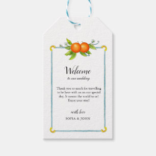 Watercolor vintage Oranges Wedding Welcome tags