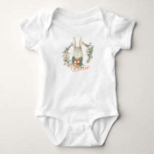 Watercolor Vintage Rabbit Baby Bodysuit