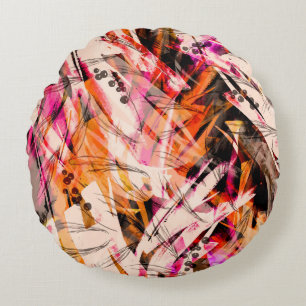Watercolor vintage seamless background, paint spla round cushion