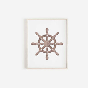 watercolor vintage Sheep wheel print 