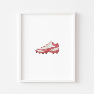 Watercolor vintage soccer shoes poster