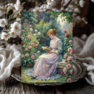 Watercolor vintage Victorian woman reading a book Tissue Paper