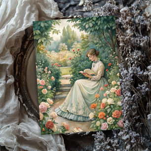 Watercolor vintage Victorian woman reading a book Tissue Paper