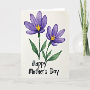 Watercolor Violet Floral Card