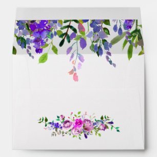 Watercolor Violet Floral Envelope