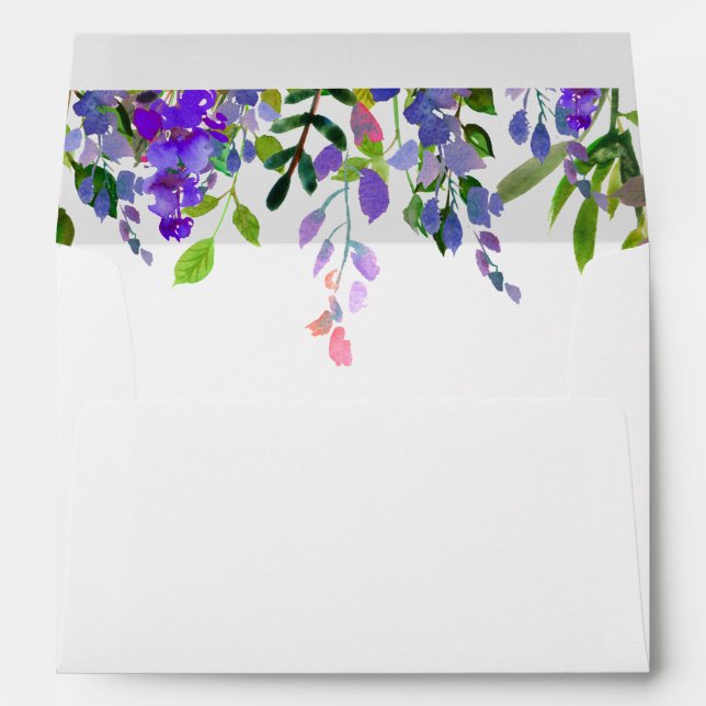 Watercolor Violet Floral Envelope (Back (Bottom))