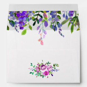 Watercolor Violet Floral Envelope