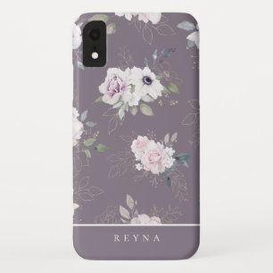 Watercolor Violet Floral Pattern Case-Mate iPhone Case