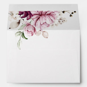 Watercolor Violet Flowers Envelope