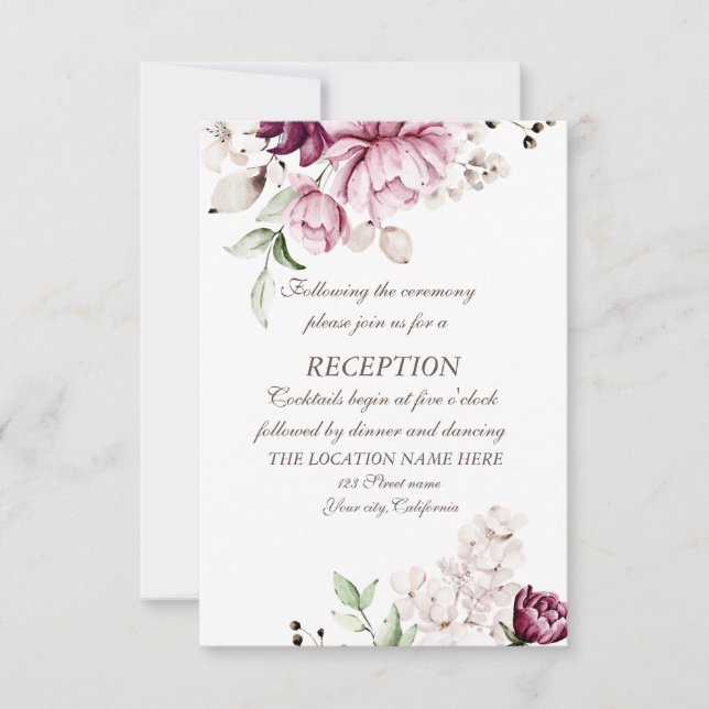 Watercolor Violet Flowers Wedding   Invitation (Front)
