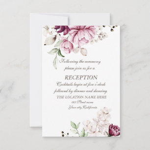 Watercolor Violet Flowers Wedding   Invitation