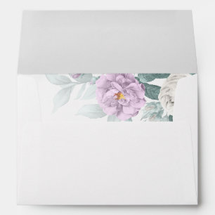 Watercolor Violet Roses Envelope