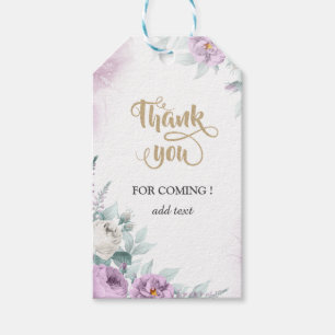 Watercolor Violet Roses Gift Tags