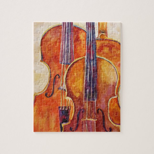 Watercolor Violins Jigsaw Puzzle (Vertical)