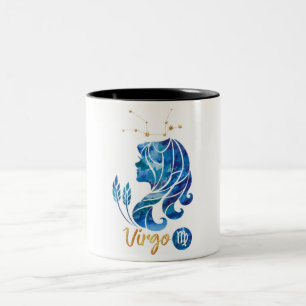 Watercolor Virgo Zodiac Sign/Astrology  Two-Tone Coffee Mug