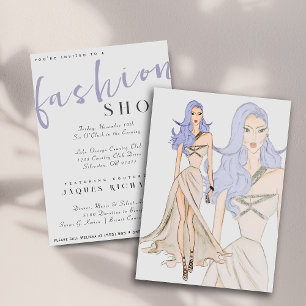 Watercolor Vogue Couture Fashion Show Invitation