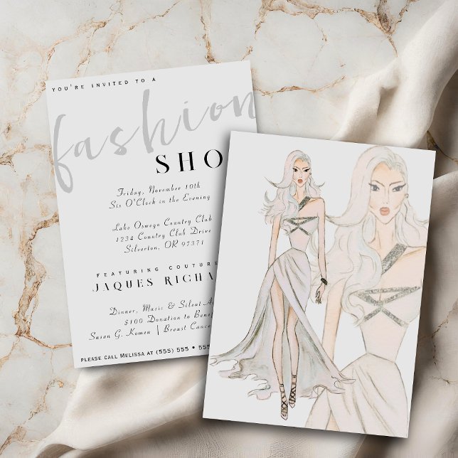 Watercolor Vogue Couture Fashion Show Invitation (Creator Uploaded)