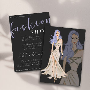 Watercolor Vogue Couture Fashion Show Invitation
